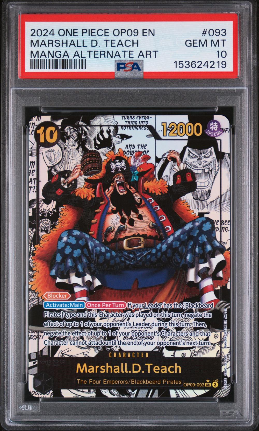 2024 OP09 JP マーシャル・D・ティーチ GEM MINT 10 2024 Marshall D. Teach - One Piece One Piece OP09-Emperors in the